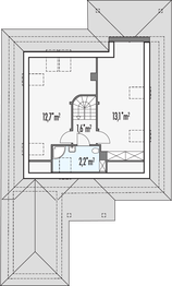 Poddasze projektu - Magnolia C garaż