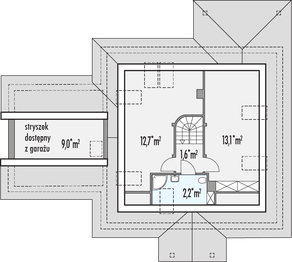 Poddasze projektu - Magnolia D 2-garaże