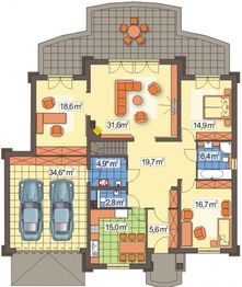 Parter projektu - Mila 2B 2 garaże