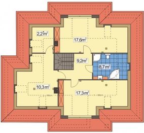 Poddasze projektu - Mila 2B 2 garaże