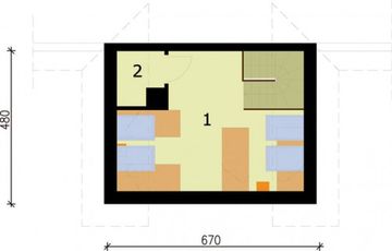 Poddasze projektu - S24 Stajnia dla koni - 20 boksów