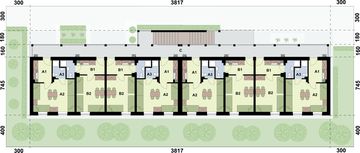 Piętro 1 projektu - BSC4 budynek socjalny