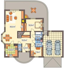 Parter projektu - W Sam Raz wersja D z podwójnym garażem