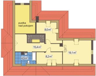 Poddasze projektu - W Sam Raz wersja D z podwójnym garażem