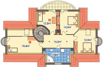 Poddasze projektu - Rozmaryn wersja B z podwójnym garażem