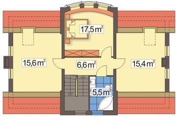 Poddasze projektu - Słonecznik wersja D bez garażu