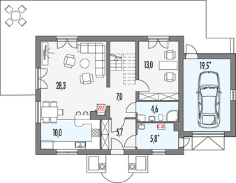 Parter projektu - Sosenka 1B garaż