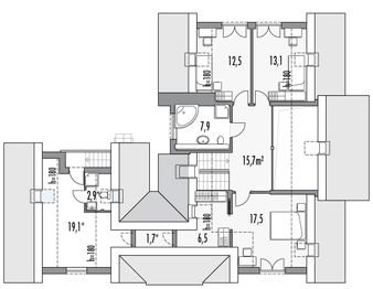 Poddasze projektu - Zacisze B 2 garaże
