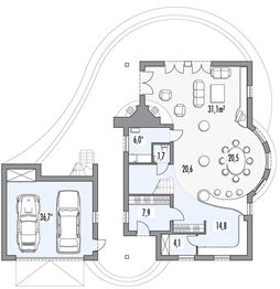 Parter projektu - Zacisze 2A 2 garaże