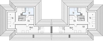 Poddasze projektu - Akacja 2B bliźniak z garażem