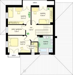 Piętro 1 projektu - Szmaragd 5