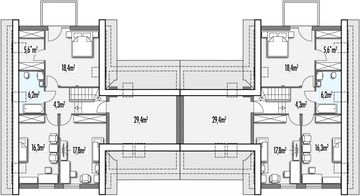 Poddasze projektu - Cyprys B bliźniak - 2 garaże