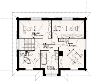 Poddasze projektu - Chmielniki małe dw 47