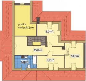 Poddasze projektu - W Sam Raz bliźniak wersja B z pojedynczym gar. segm.