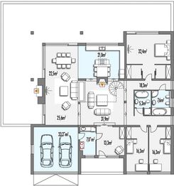 Parter projektu - Aloes 2A 2-garaże