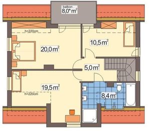 Poddasze projektu - Adaś paliwo stałe wersja A bez garażu