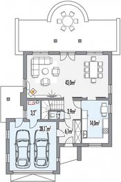 Parter projektu - Inka B 2-garaże