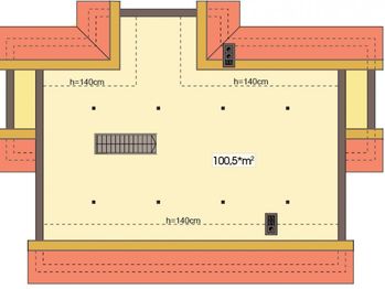 Poddasze projektu - Agat paliwo stałe wersja B dach 32st.