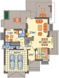 Parter projektu - Carmen Magdalena wersja A z piwnicą paliwo stałe