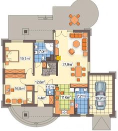 Parter projektu - Akacja 2 wersja B z poj. garażem paliwo stałe