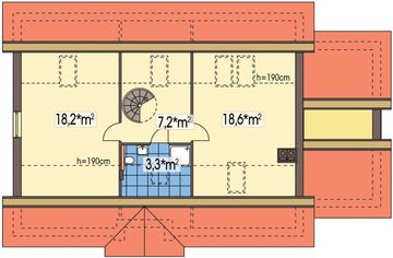 Poddasze projektu - Azalia paliwo stałe wersja C z poj. garażem