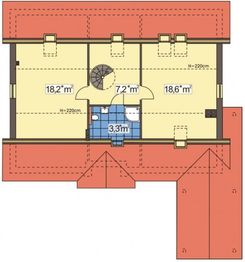 Poddasze projektu - Azalia paliwo stałe wersja B z wiatą