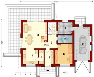 Parter projektu - Sowa 2 z garażem
