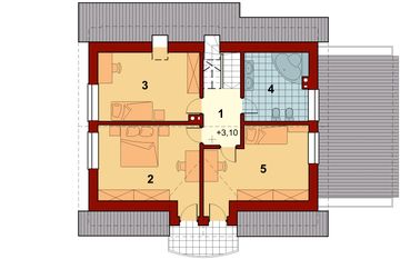 Poddasze projektu - Sowa 2 z garażem
