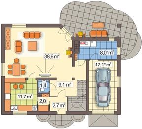 Parter projektu - Tymianek A garaż