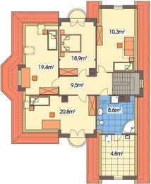 Poddasze projektu - Rumianek A garaż