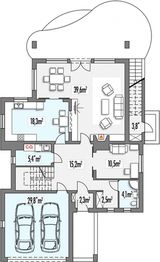 Parter projektu - Hania A 2 garaże