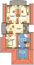 Poddasze projektu - Malwina A garaż