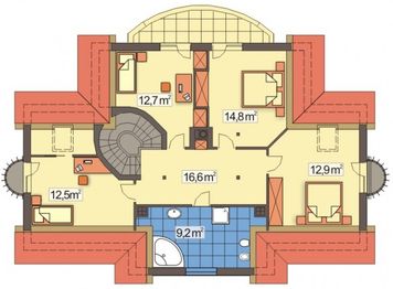 Poddasze projektu - Rozmaryn wersja A z pojedynczym garażem