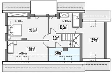 Poddasze projektu - Adaś 2B garaż