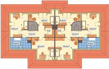 Poddasze projektu - Cynamon wersja B bez wykusza z daszkami