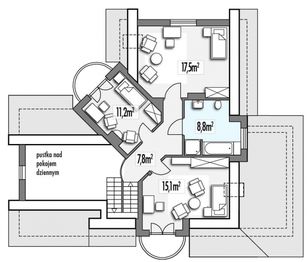 Poddasze projektu - Dagmara B 2 garaże