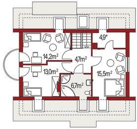 Poddasze projektu - Ewa 2B