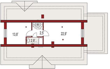 Poddasze projektu - Gienia D