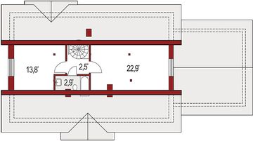 Poddasze projektu - Gienia F