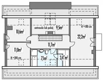 Poddasze projektu - Bartek 2B garaż