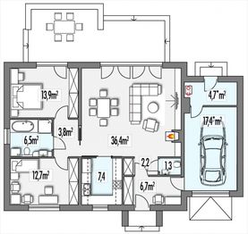 Parter projektu - Edgar A garaż