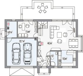 Parter projektu - Vincent B 2-garaże