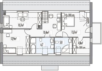 Poddasze projektu - Vincent B 2-garaże