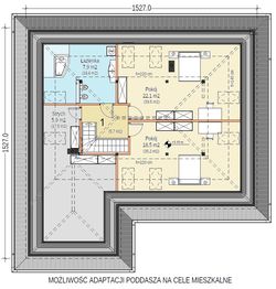 Poddasze projektu - Heros z garażem 2-st.