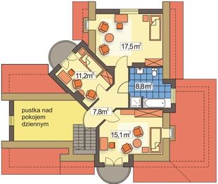 Poddasze projektu - Dagmara paliwo stałe wersja B z podwójnym gar.
