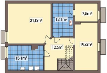 Piwnica projektu - Tymek paliwo stałe wersja C z poj. gar. ścianką kolankową i piwnicą