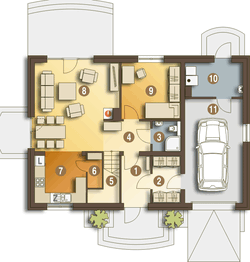 Parter projektu - Julia z garażem 1-st. [A]