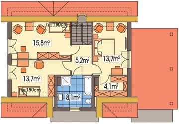 Poddasze projektu - Maria wersja AW z wiatą paliwo stałe