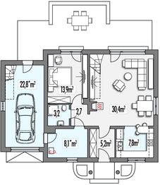 Parter projektu - Sandra A garaż PS