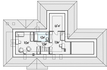 Poddasze projektu - Benita C 2 garaże